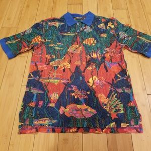Mens COOGI Australia Tropical Fishes polo shirt